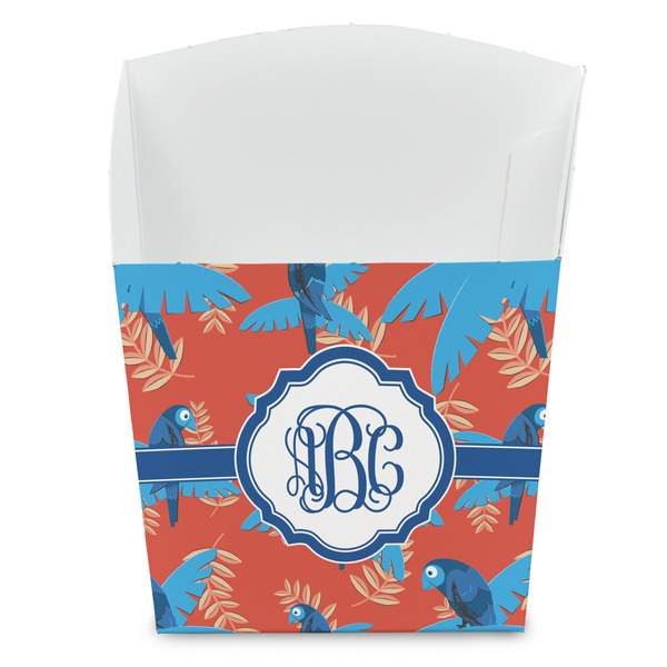 Custom Blue Parrot French Fry Favor Boxes (Personalized)