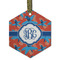 Blue Parrot Frosted Glass Ornament - Hexagon
