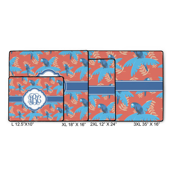 Blue Parrot Gaming Mats - SIZE CHART