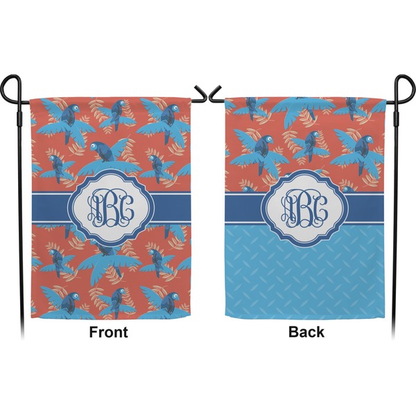 Blue Parrot Garden Flag - Double Sided Front and Back
