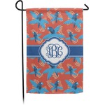 Blue Parrot Small Garden Flag - Double Sided w/ Monograms