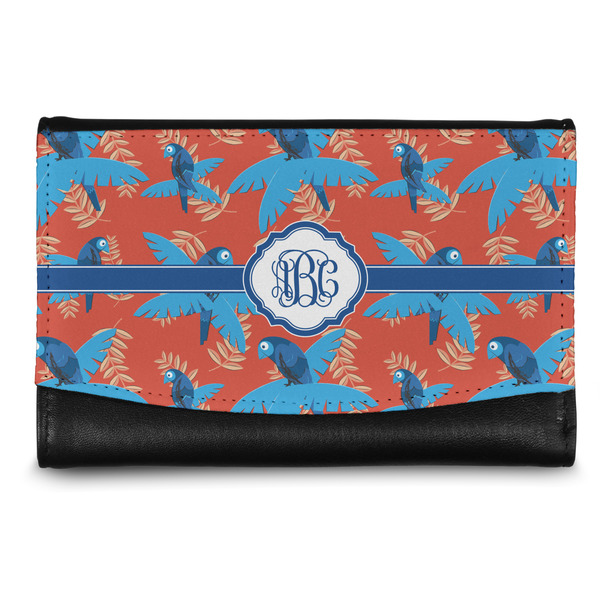 Custom Blue Parrot Genuine Leather Women's Wallet - Small (Personalized)