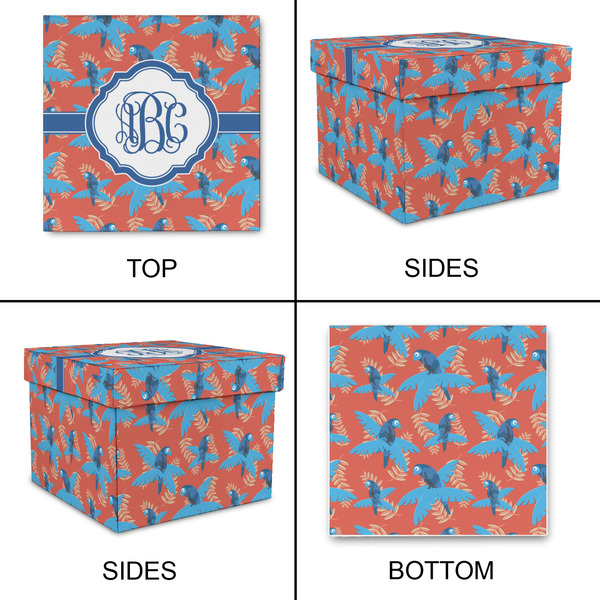Blue Parrot Gift Boxes with Lid - Canvas Wrapped - Medium - Approval