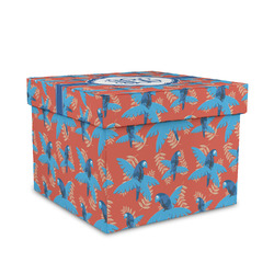 Blue Parrot Gift Box with Lid - Canvas Wrapped - Medium (Personalized)