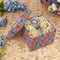 Blue Parrot Gift Boxes with Lid - Canvas Wrapped - Medium - In Context