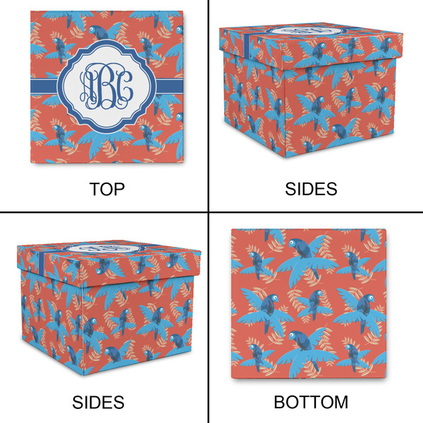Blue Parrot Gift Boxes with Lid - Canvas Wrapped - Small - Approval