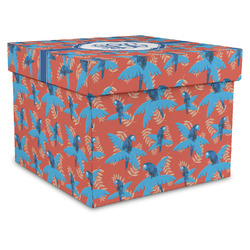 Blue Parrot Gift Box with Lid - Canvas Wrapped - X-Large (Personalized)