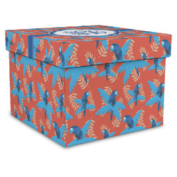 Blue Parrot Gift Box with Lid - Canvas Wrapped - XX-Large (Personalized)