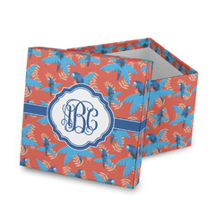 Blue Parrot Gift Box with Lid - Canvas Wrapped (Personalized)