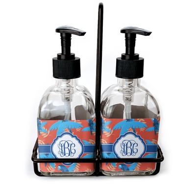 Blue Parrot Glass Soap & Lotion Bottles (Personalized)