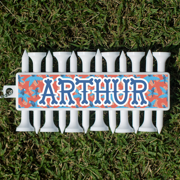 Custom Blue Parrot Golf Tees & Ball Markers Set (Personalized)