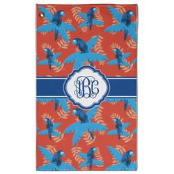 Blue Parrot Golf Towel - Poly-Cotton Blend - Large w/ Monograms