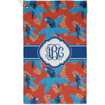 Blue Parrot Golf Towel - Poly-Cotton Blend - Small w/ Monograms