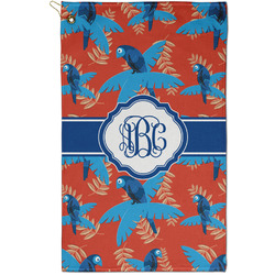 Blue Parrot Golf Towel - Poly-Cotton Blend - Small w/ Monograms