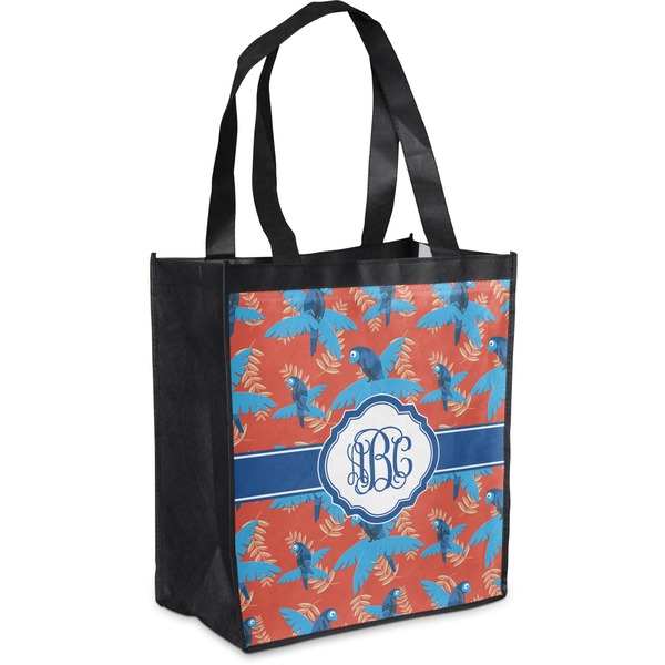 Custom Blue Parrot Grocery Bag (Personalized)