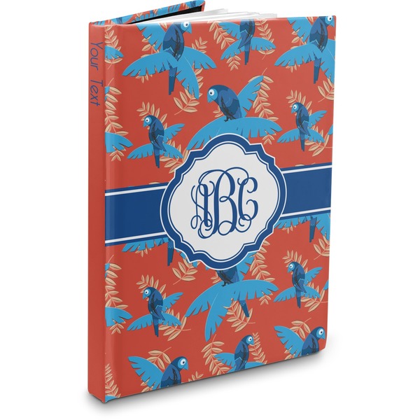 Custom Blue Parrot Hardbound Journal - 7.25" x 10" (Personalized)