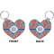Blue Parrot Heart Keychain (Front + Back)