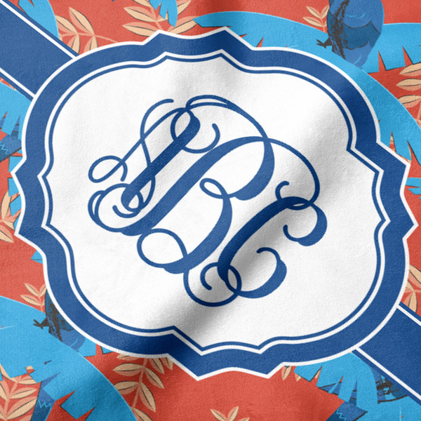 Blue Parrot Hooded Baby Towel- Detail Close Up