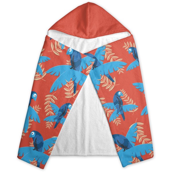 Blue Parrot Hooded Towel - Folded