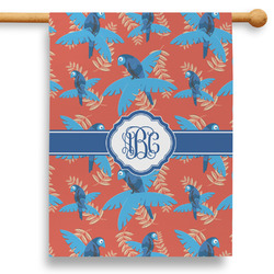 Blue Parrot 28" House Flag - Double Sided (Personalized)
