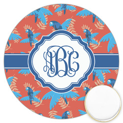 Blue Parrot Printed Cookie Topper - 3.25" (Personalized)