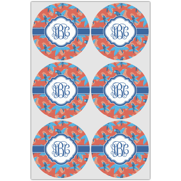 Blue Parrot Icing Circle - Large - Set of 6