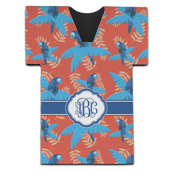 Blue Parrot Jersey Bottle Cooler - Set of 4 - FRONT (flat)