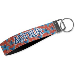 Blue Parrot Webbing Keychain Fob - Large (Personalized)