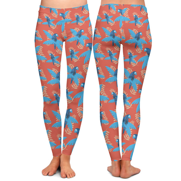 Blue Parrot Ladies Leggings - Front and Back
