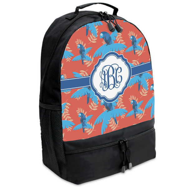 Custom Blue Parrot Backpacks - Black (Personalized)