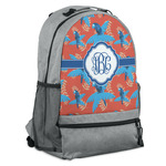 Blue Parrot Backpack - Grey (Personalized)