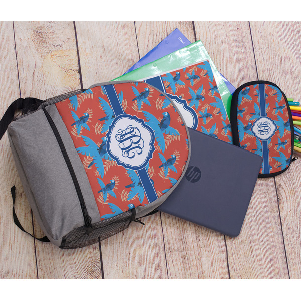 Blue Parrot Large Backpack - Gray - With Stuff