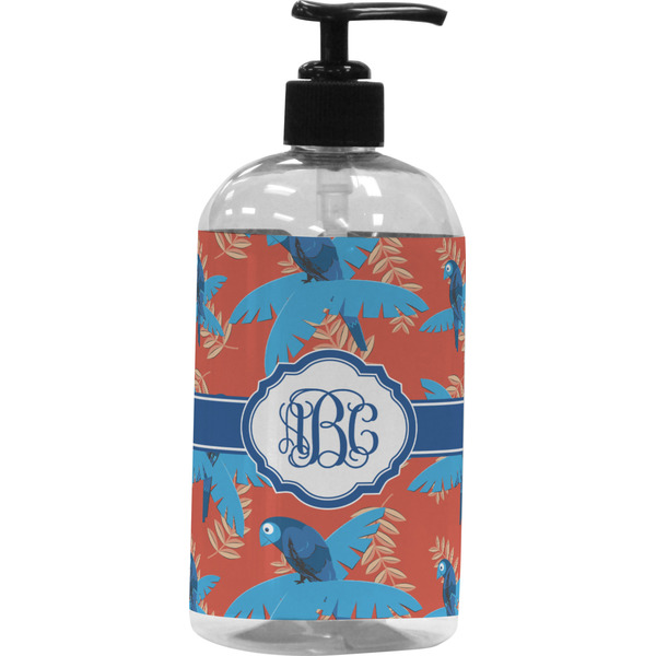 Custom Blue Parrot Plastic Soap / Lotion Dispenser (Personalized)