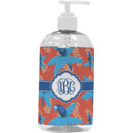 Blue Parrot Plastic Soap / Lotion Dispenser (16 oz - Large - White) (Personalized)