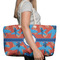 Blue Parrot Large Rope Tote Bag - In Context View
