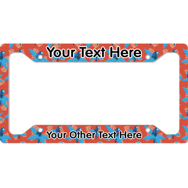 Custom Blue Parrot License Plate Frame - Style A (Personalized)