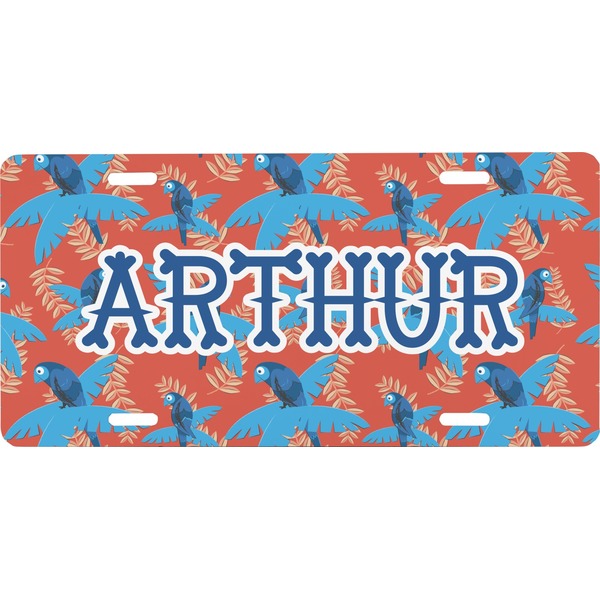 Custom Blue Parrot Front License Plate (Personalized)