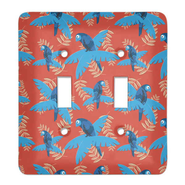 Custom Blue Parrot Light Switch Cover (2 Toggle Plate)