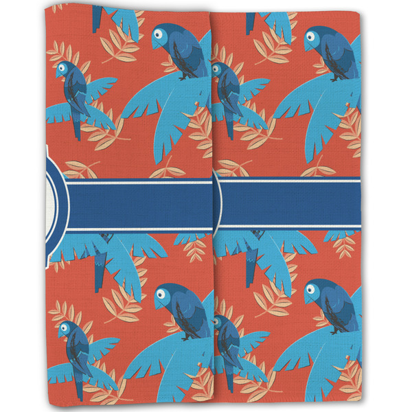 Blue Parrot Linen Placemat - Folded Half (double sided)