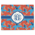 Blue Parrot Single-Sided Linen Placemat - Single w/ Monogram
