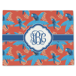 Blue Parrot Single-Sided Linen Placemat - Single w/ Monogram