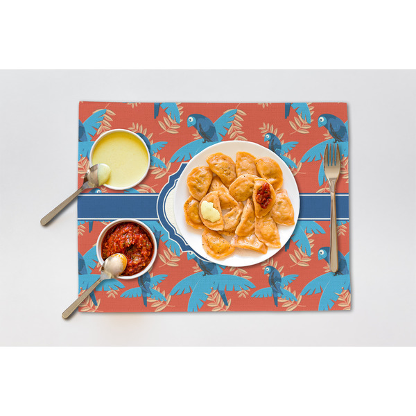Blue Parrot Linen Placemat - Lifestyle (single)