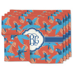 Blue Parrot Linen Placemat w/ Monogram