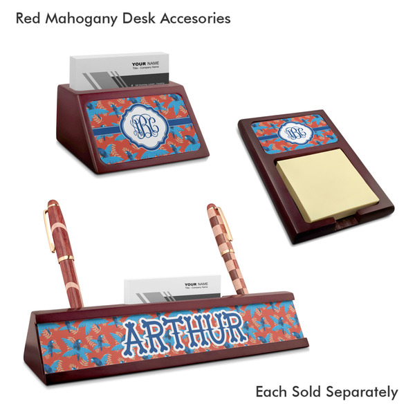 Blue Parrot Mahogany Desk Accessories