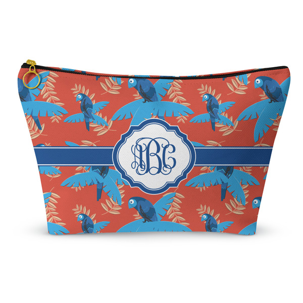Custom Blue Parrot Makeup Bag - Large - 12.5"x7" (Personalized)