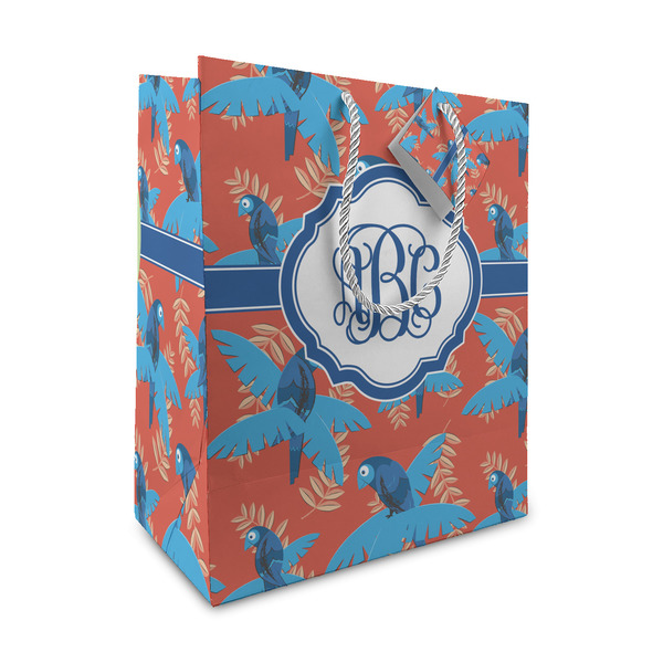 Custom Blue Parrot Medium Gift Bag (Personalized)