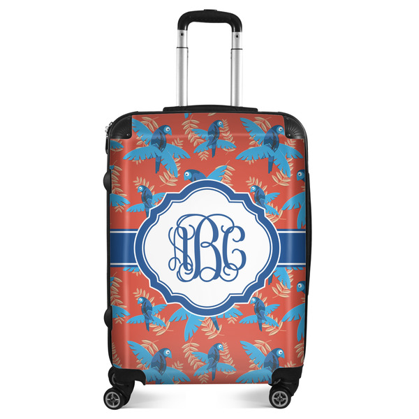 Custom Blue Parrot Suitcase - 24" Medium - Checked (Personalized)