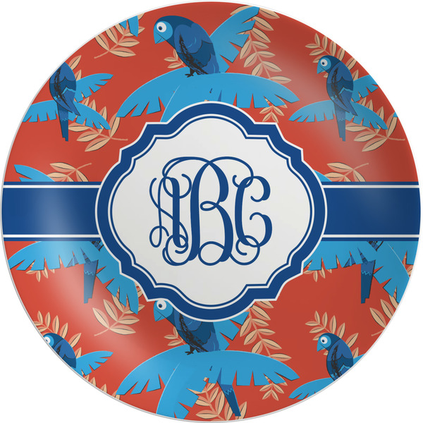 Custom Blue Parrot Melamine Salad Plate - 8" (Personalized)