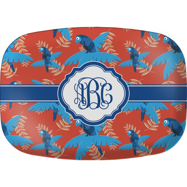 Custom Blue Parrot Melamine Platter (Personalized)