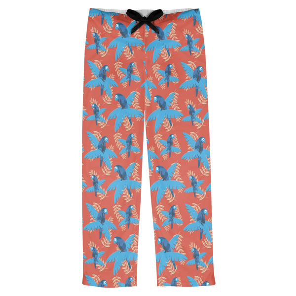 Custom Blue Parrot Mens Pajama Pants - S